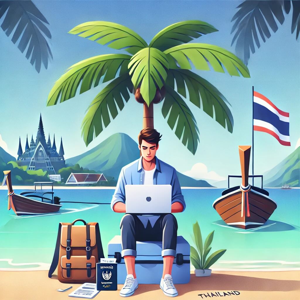 Digital nomad working in Thailand