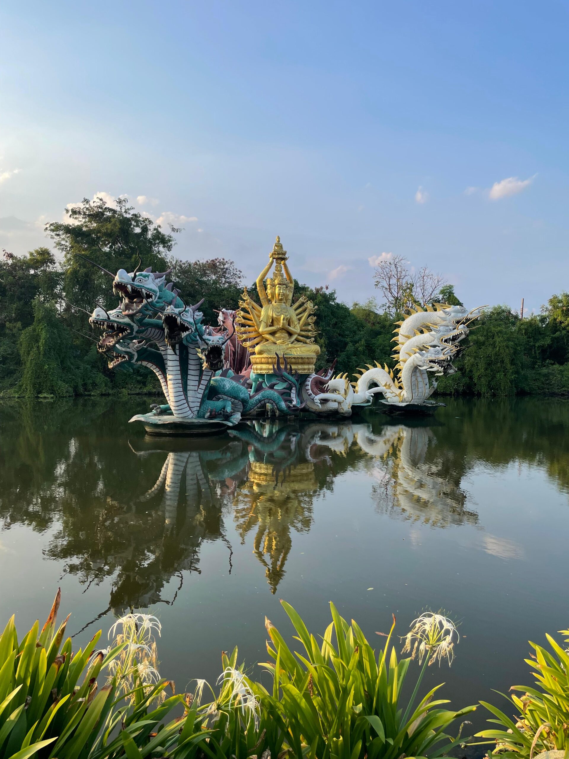 Buddha statue on the lake