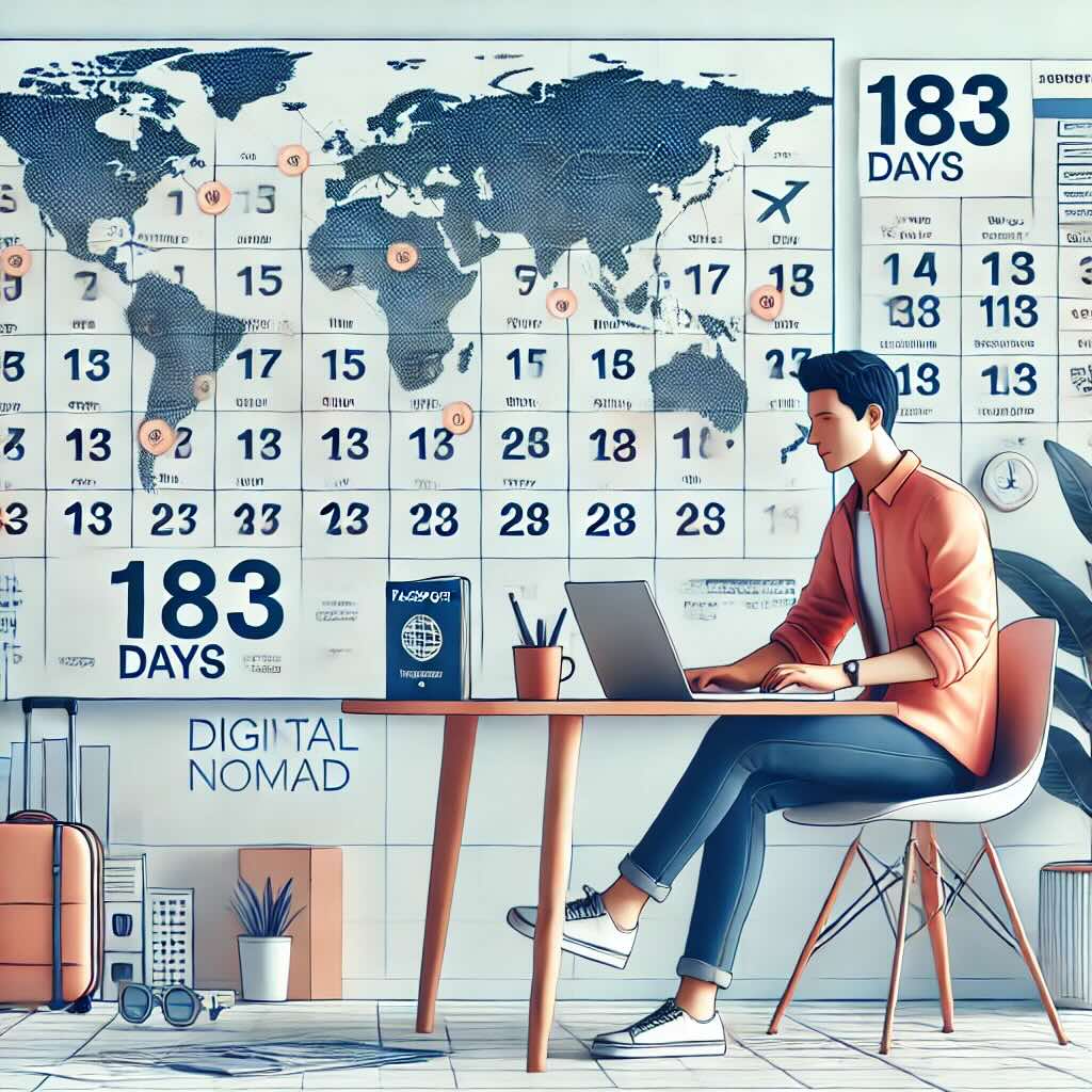 Digital Nomad checking his agenda for 183 days