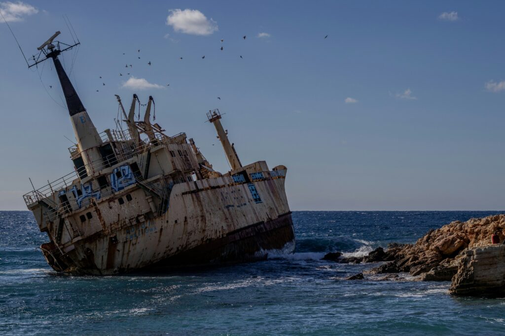 Shipwreck coast Cyprus