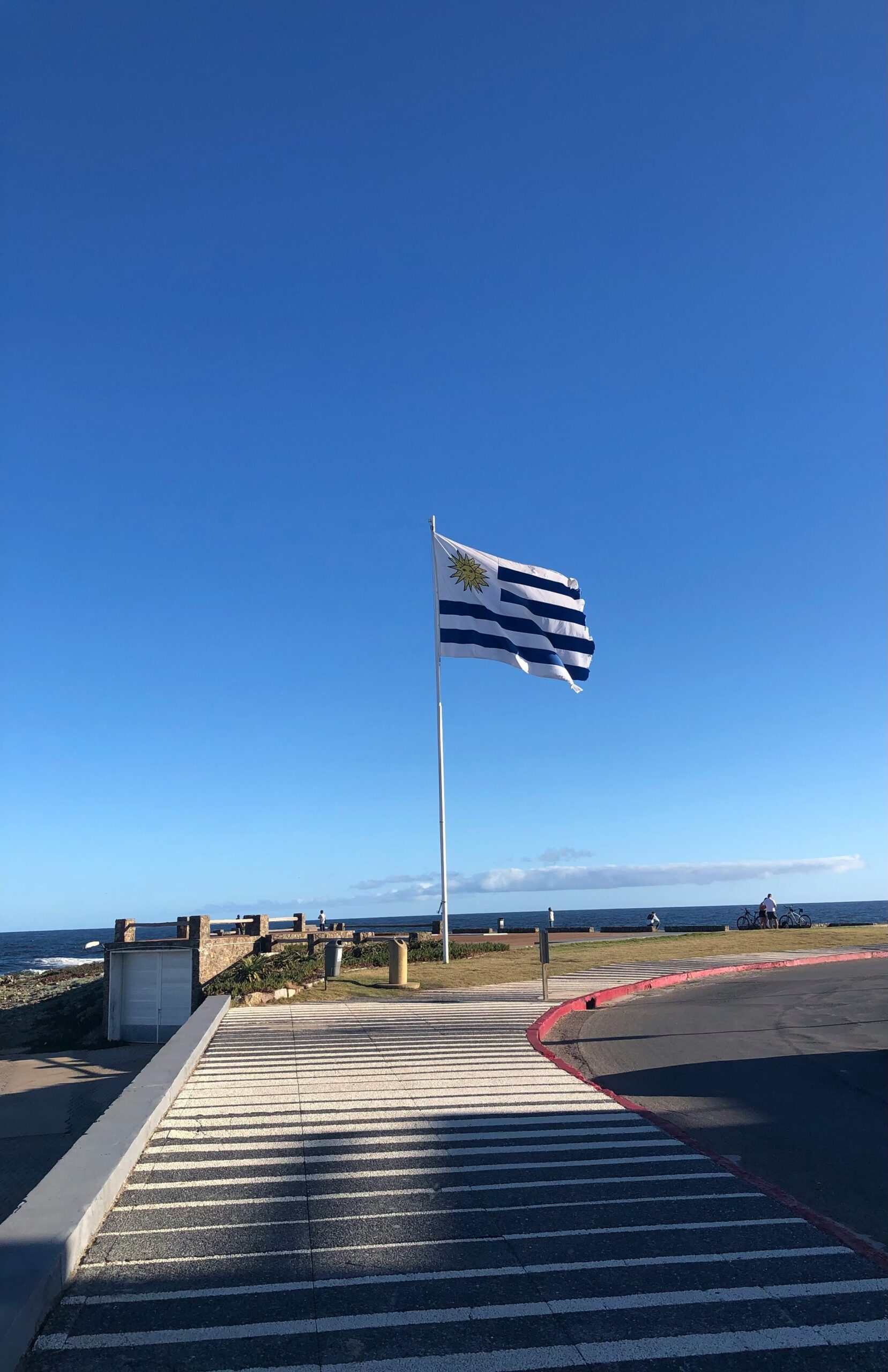 Uruguay flag on the coast